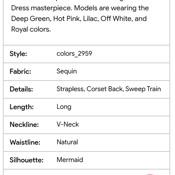 Colors size 6 Dark Green Sequin Velvet Mermaid Prom Gown - Picture 12 of 14